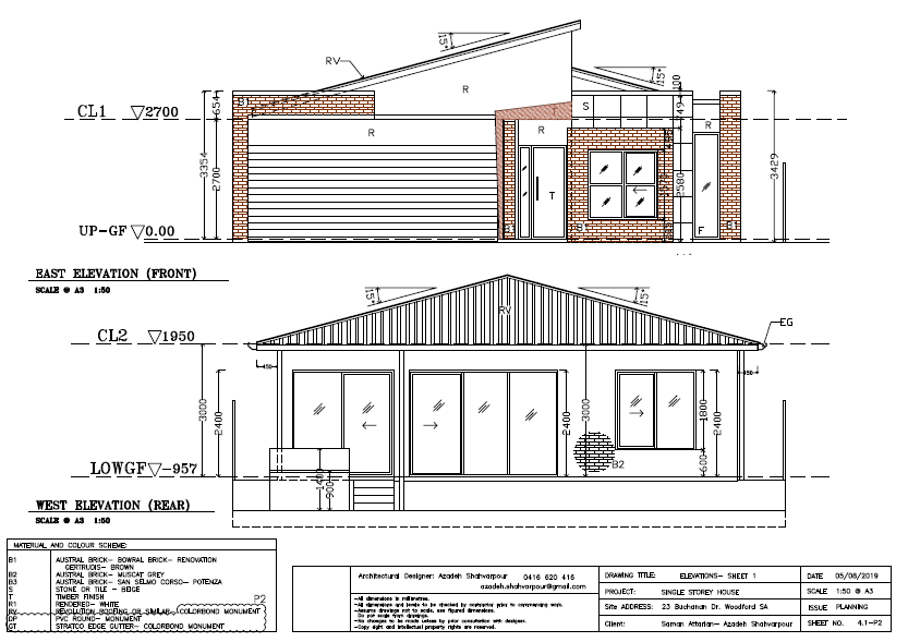 Woodforde residential elevation drawing